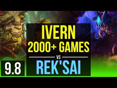 Improve your skill as IVERN vs REK'SAI (JUNGLE) | 2000+ games, KDA 2/1/13 | Korea Diamond | v9.8
