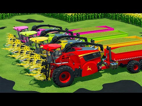 CUT CORN AND MAKE CHAFF WITH JOHN DEERE FORAGE HARVESTERS - Farming Simulator 22