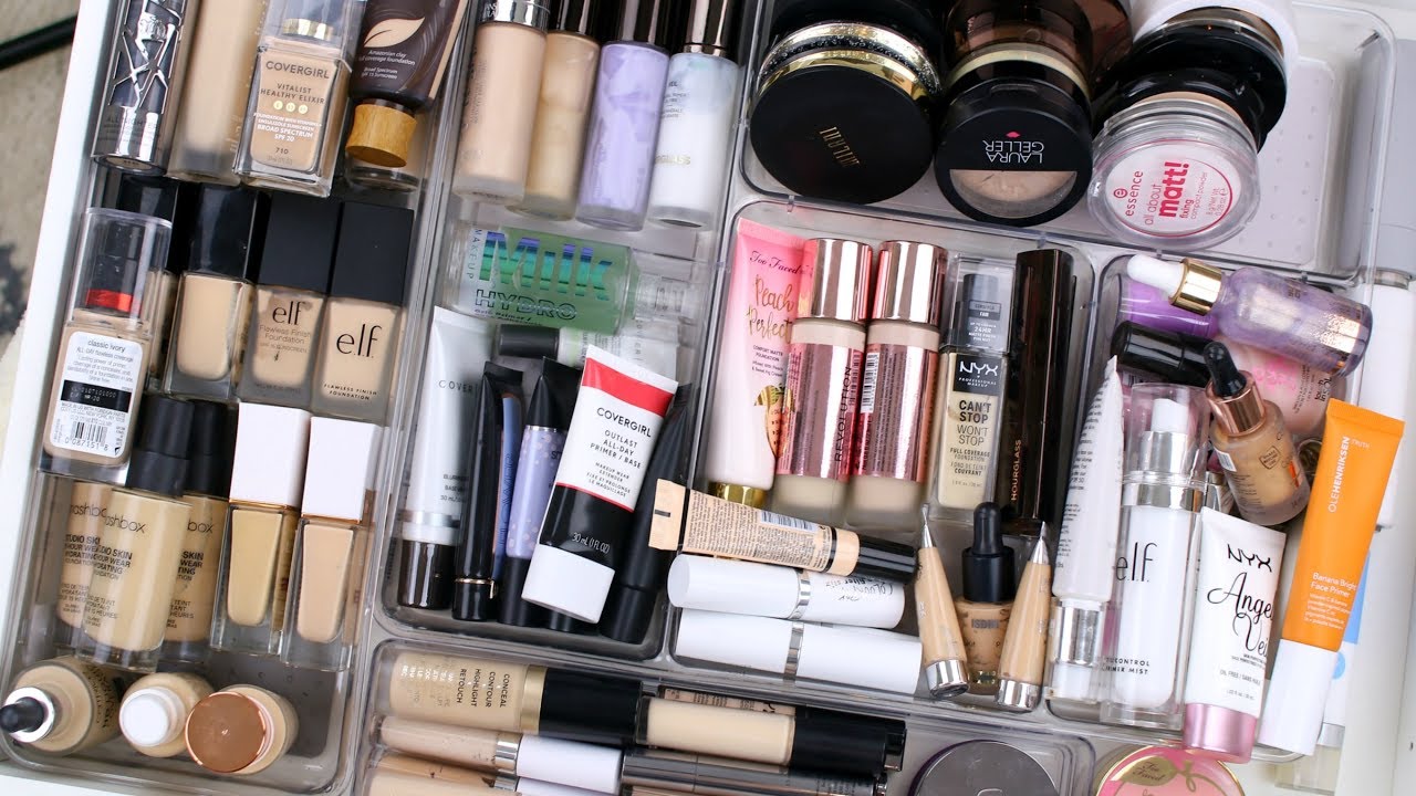 MAKEUP DECLUTTER 2019! FOUNDATION, PRIMER, CONCEALER