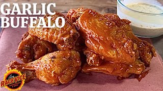 EASY & DELICIOUS!! Garlic Buffalo Chicken Wings w/ @BigWicksLbkTX Smoked Jalapeño Ranch Dressing