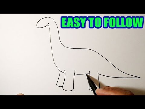 How to draw a brontosaurus dinosaur | EASY WAY - YouTube