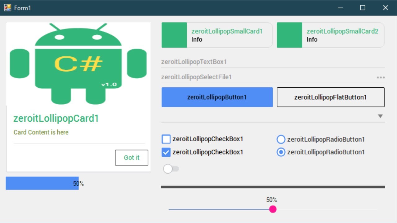 C# Tutorial - Material UI Design using Lollipop | FoxLearn