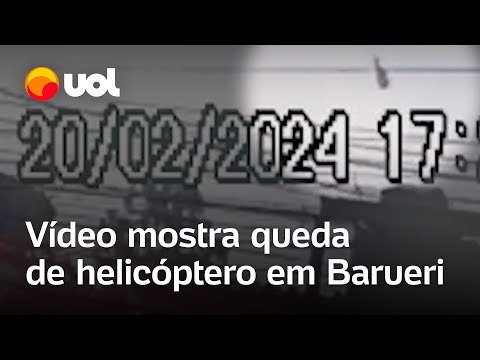 Vídeo mostra momento da queda de helicóptero em Barueri (SP); veja