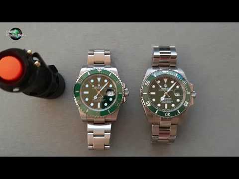 REAL vs FAKE ROLEX Submariner 116610LV (Hulk) under UV Light.
