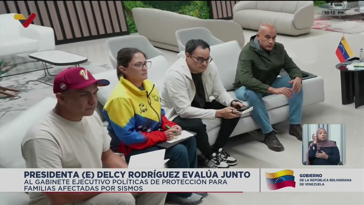 Delcy Rodríguez se reúne con su gabinete para evaluar medidas para familias afectadas por terremotos