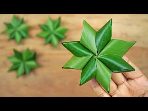 How to Make Flower From Coconut Leaf | Coconut Leaf Flowers | Crafts With Real Leaves