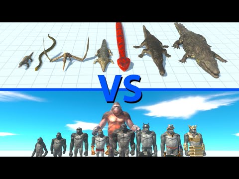REPTILES Team vs MUTANT PRIMATES Team - Animal Revolt Battle Simulator