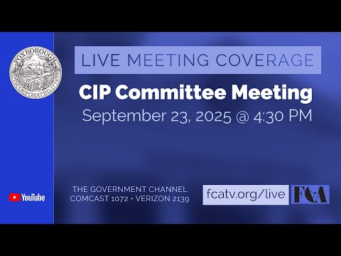 Thumbnail for Capital Improvement Planning Committee (CIP) Meeting 9/23/2025
