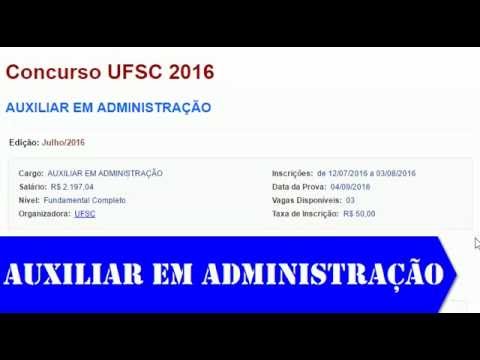 Edital Concurso UFSC 2016 - Auxiliar em Administração
