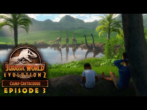 HOW TO BUILD THE WATERING HOLE! - Camp Cretaceous Park Build #3 | Jurassic World: Evolution 2
