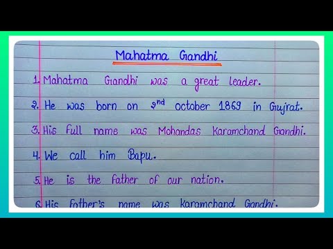 Very Simple 20 Line Essay On Mahatma Gandhi For Kids l Mahatma Gandhi essay l Essay Mahatma Gandhi