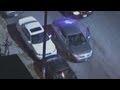 High speed chase in Los Angeles ends with smoke.