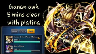 Grandsummoners ganan awk 5 mins clear with platina