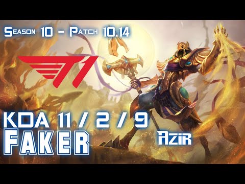 T1 Faker AZIR vs KASSADIN Mid - Patch 10.14 KR Ranked