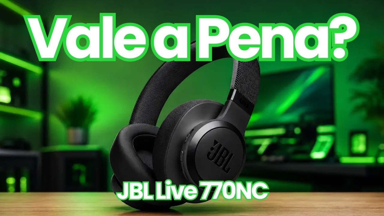 Miniatura da avaliação em vídeo de Fone de Ouvido Bluetooth JBL Live 770NC Over-Ear Cancelamento de Ruído Preto