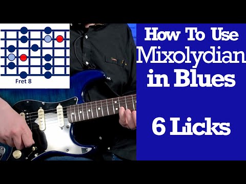 How to use Mixolydian Mode in Blues Lesson with Example Licks