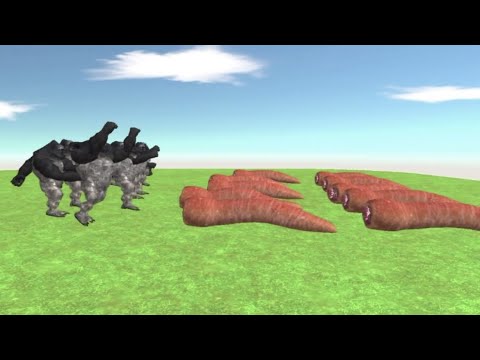 🦍10 KING KHUNG  vs 10 BLADE WORM-Giant Invertebrates vs Mutant Primates|ARBS🕷