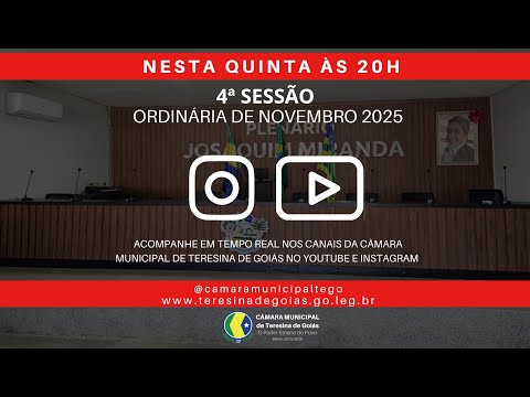 4ª SESSÃO ORDINÁRIA DO MÊS DENOVEMBRO DE 2025