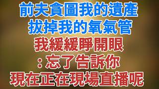 前夫貪圖我的遺產, 拔掉我的氧氣管，我緩緩睜開眼 : 忘了告訴你,現在正在現場直播呢 ! #講故事 #夜讀人生  #松鼠講故事 #情感故事
