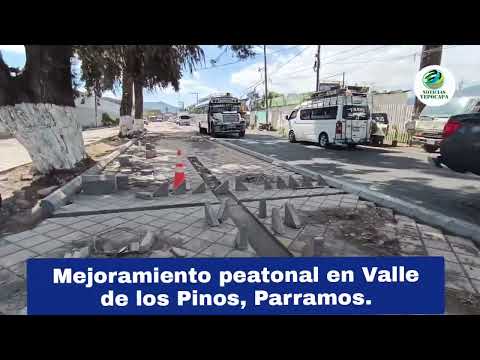 Avances paso peatonal centro de la población de Parramos, Chimaltenango 