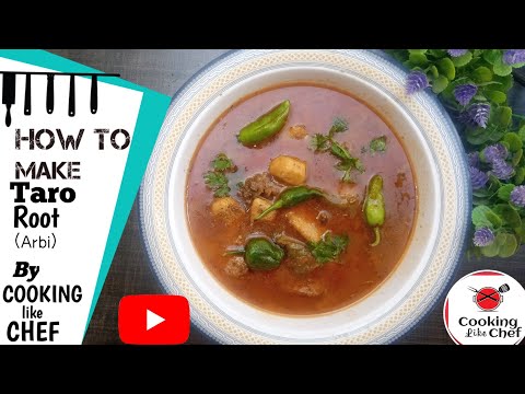 How to make Taro Root(Arbi) with chicken | In 5 minutes | Easy Recipe | #cookinglikechef