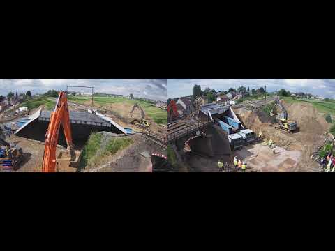 Plaatsing nieuwe spoorwegbrug in Zottegem
