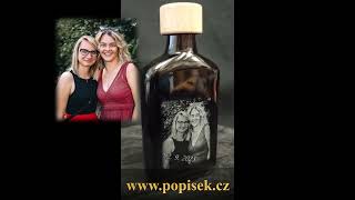 Skleněná placatka s fotografií - 0,2l -  gravírování po OBVODU (koláž)