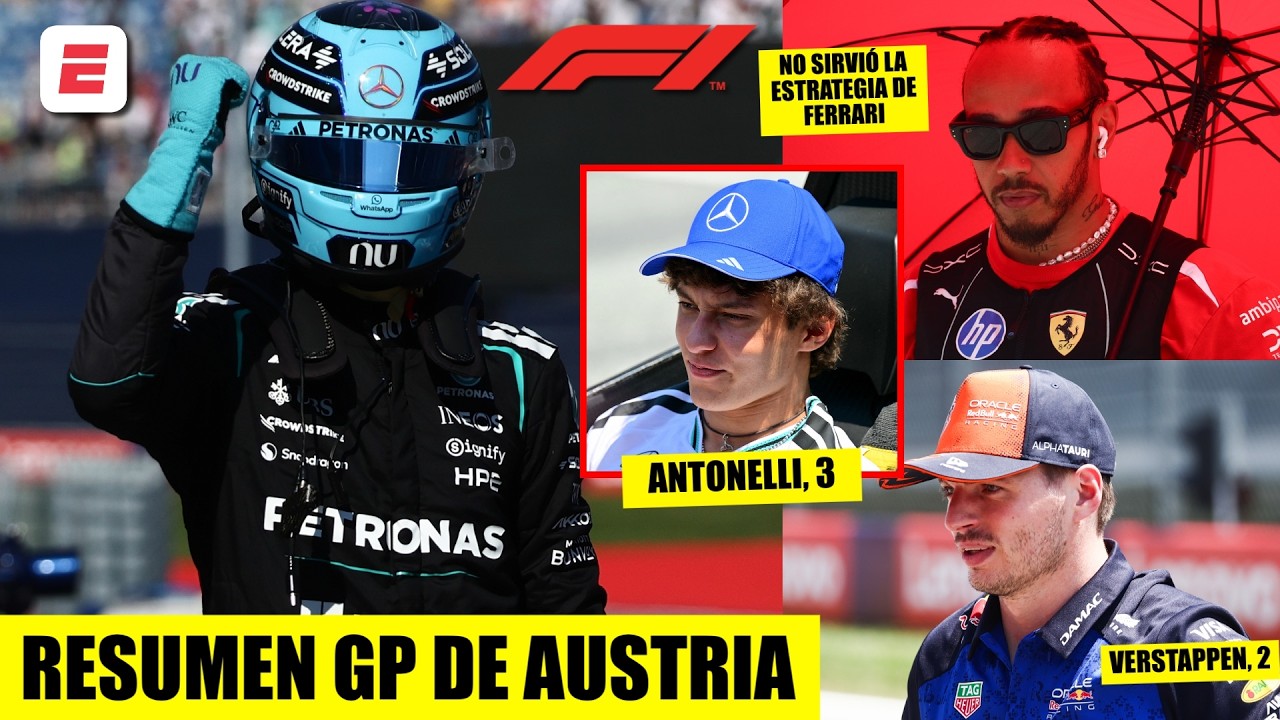 GEORGE RUSSELL ganó un CARRERÓN en AUSTRIA. Verstappen fue segundo y Antonelli, tercero | Formula 1