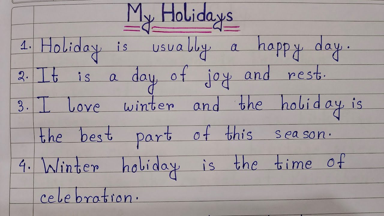 10 Lines On My Holidays In English | Essay On My Holidays | Easy Sentences About My Holidays