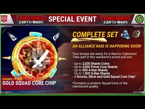 SQUAD POWER CORE ??? - TRANSFORMERS: Earth Wars Special Event - COMPLETE SET