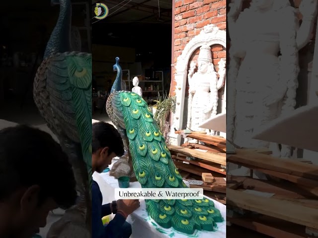 Vídeo relacionado con Wedhapy Peacock Decor Decoración de jardín de Pavo Real, Estatua 3D de pie de 12.0 x 12.0 x 8.0 in, con Hermosa Cola de Metal, Arte de jardín al Aire Libre para Patio (Azul)