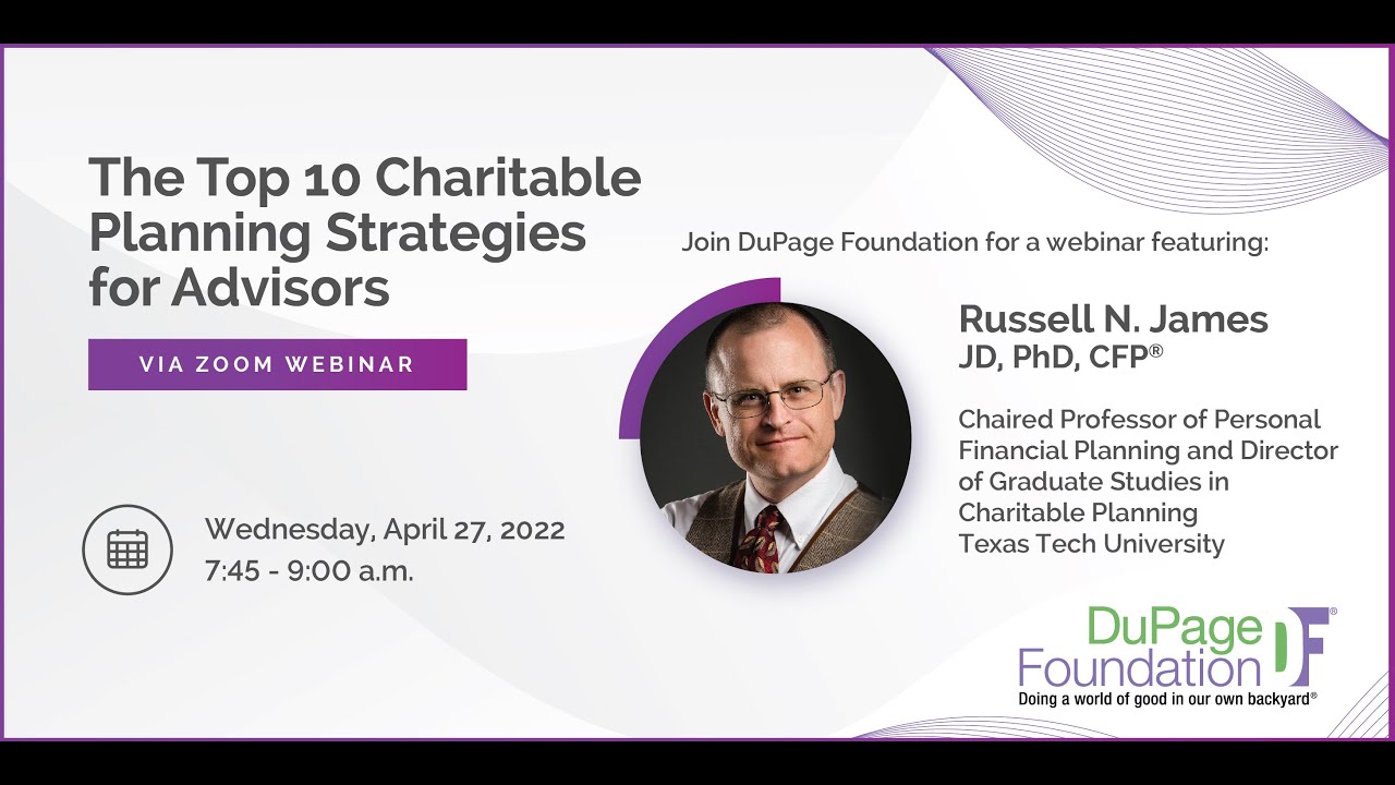 The Top 10 Charitable Planning Strategies for Advisors Webinar