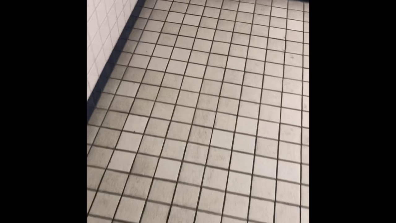 Professionally cleaning dirty tile and grout.