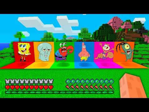 I Found NEW SECRET TUNNELS of SPONGEBOB PATRICK SQUIDWARD MR KRABS PLANKTON in Minecraft Animations