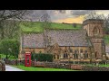 Picturesque English Village Under Storm And Heavy Rain Cotswolds England Countryside