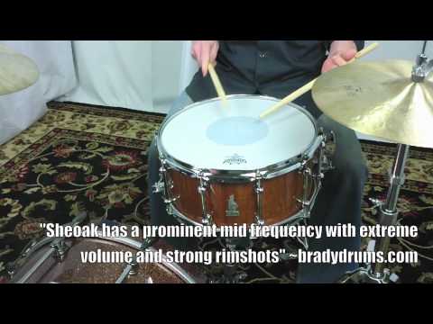 Brady 14 X 6.5 Sheoak Block Snare Drum Natural Gloss Finish