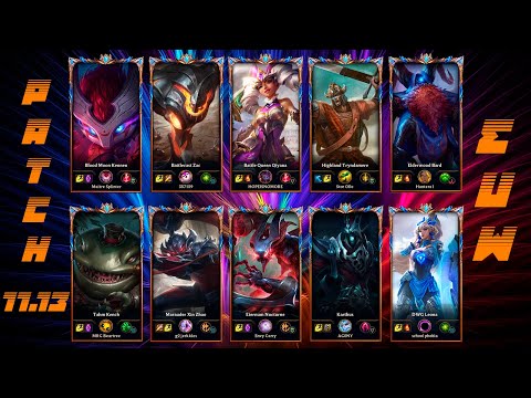 EUW Challenger Match #164 Highlights Patch 11.13 [10 Challengers In Game]