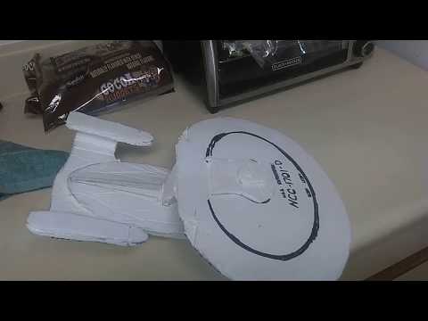Model of the Enterprise D made out of foam board
