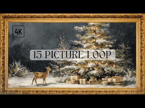 Vintage Christmas | framed tv art screensaver for tv wallpaper | relaxing music 4K