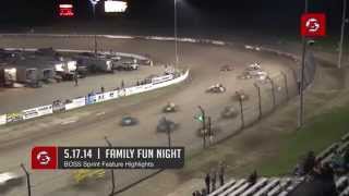 preview picture of video '5.17.14 Family Fun Night Highlights: BOSS Sprints  |  DIRTcar Modifieds  |  Stock Cars'