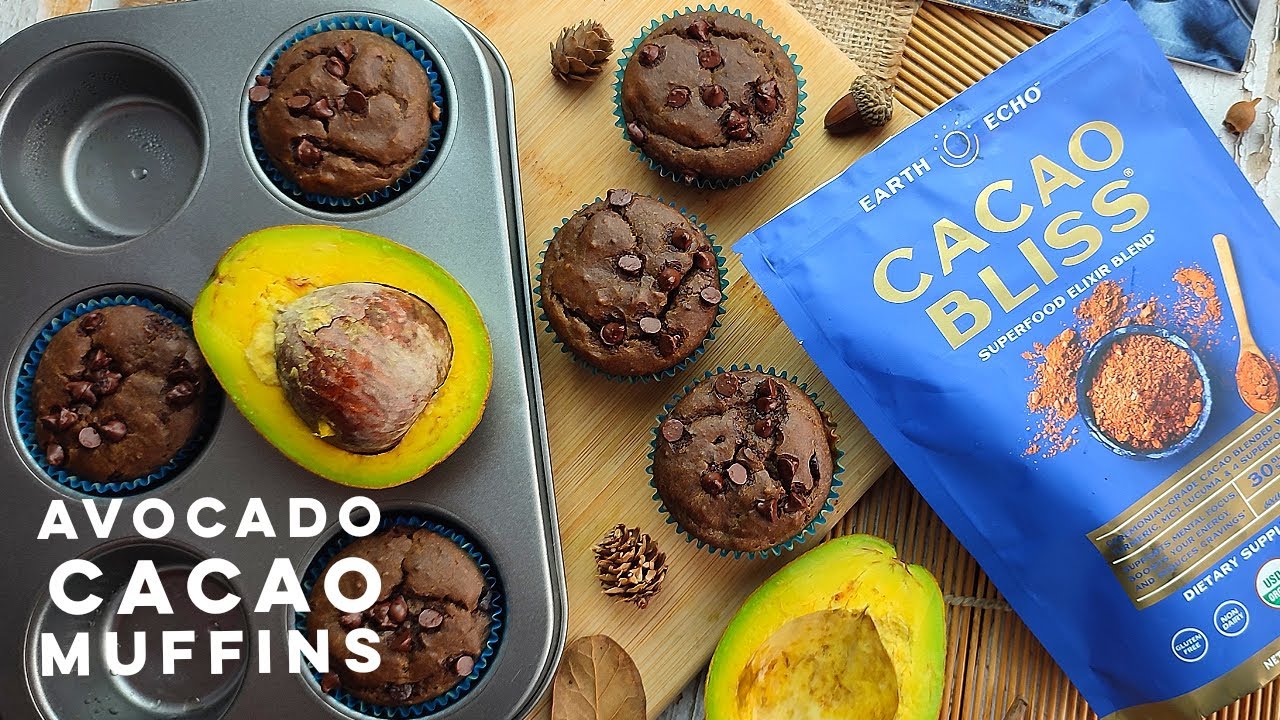 Easy Moist Avocado Cacao Muffins | How to make Avocado Cacao Muffins | No eggs, no dairy muffins