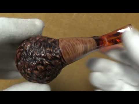 Pipa Viprati rusticata - Bent Billiard - filtro 9mm - VI186