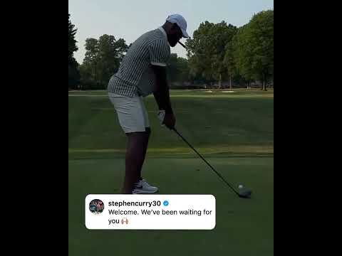 Steph Curry welcomes LeBron to golf 🤝 (via @Kingjames/IG)