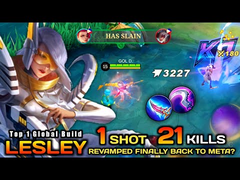 Lesley Revamped Finally Back to Meta? Try This 1shot 1kill Build! - Lesley Top 1 Global Build ~ MLBB