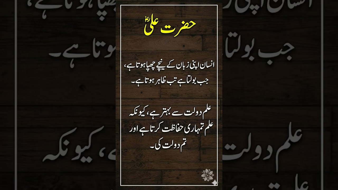 Hazrat Ali As Ka Farman #hazratali #islamicquotes #hazrataliwisdom #quran
