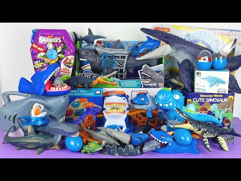 Jurassic World Unboxing Review Asmr Colorful Dinosaur T-rex Triceratops Mosasaurus Spinosaurus Shark