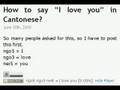 How To Say I Love You In Cantonese From CantonesePod Com