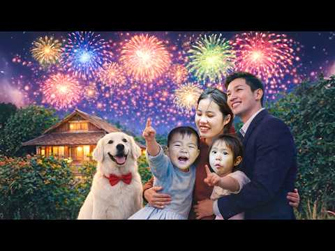 Catching giant fish on New Year's Eve, watching fireworks, and celebrating the New Year