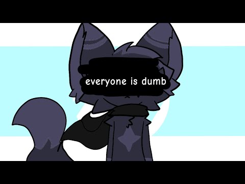 (kaiju paradise//panther oc) everyone is dumb animation meme