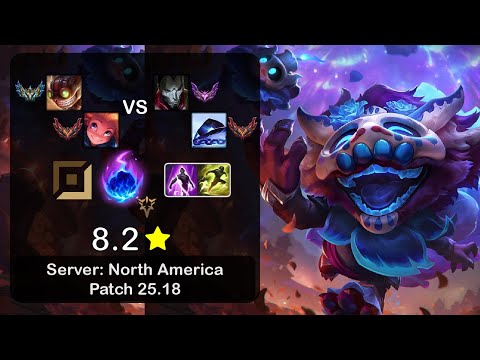 Ziggs APC + Zoe vs Jhin + Xerath - NA Challenger - Patch 25.18